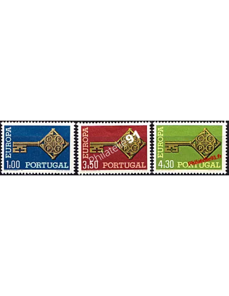 timbres du Portugal n°1032 à 1034 - EUROPA 1968