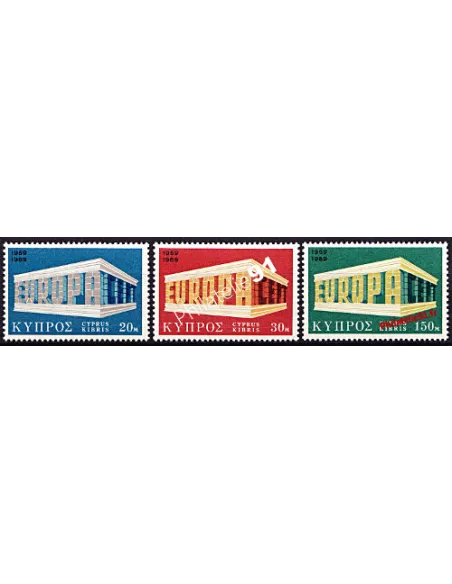 timbres de CHYPRE n° 311 à 313 - EUROPA 1969