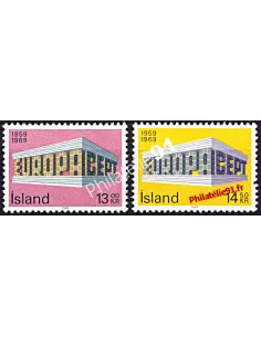 Timbres d'Islande n° 383 et 384 - EUROPA 1969