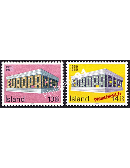 Timbres d'Islande n° 383 et 384 - EUROPA 1969