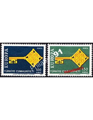 timbres de Turquie n° 1868 - 1869 - EUROPA 1968