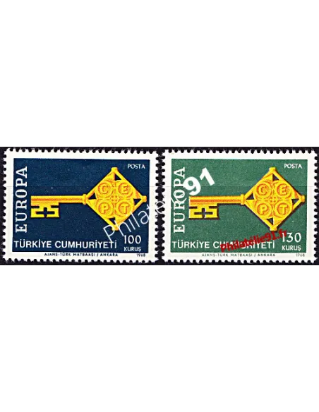 timbres de Turquie n° 1868 - 1869 - EUROPA 1968