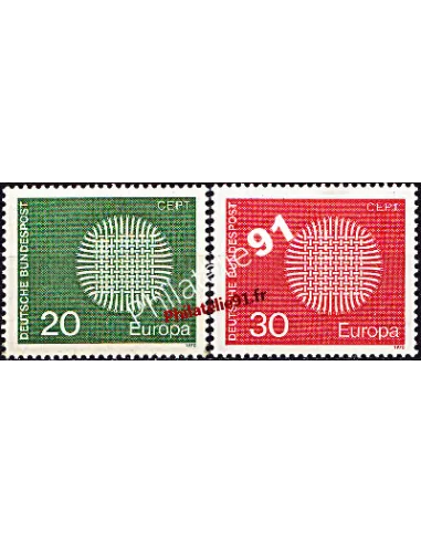 Timbres d'ALLEMAGNE - RFA n° 483 et 484 - EUROPA 1976