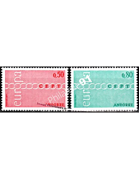 Timbres neufs d'Andorre Français n° 212 à 213 - Thématique : europa