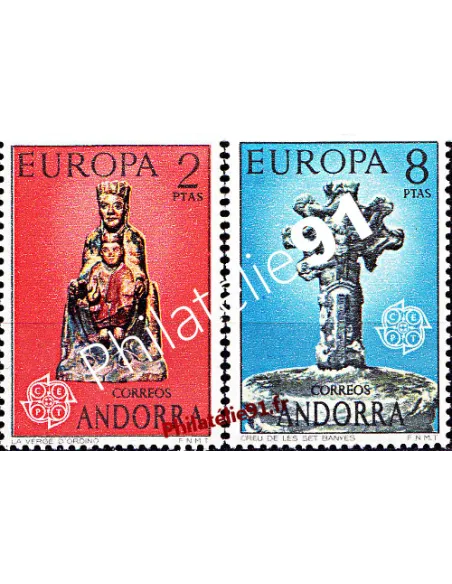 Timbres d’Andorre Espagnol n° 81 et 82 - EUROPA 1974