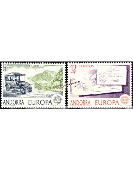 ANDORRE ESPAGNOL - n° 116 à 117 - EUROPA 1979 - Histoire postale