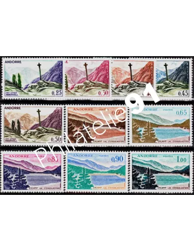 TIMBRE ANDORRE FRANÇAIS - n°  158 à 164 - Paysages