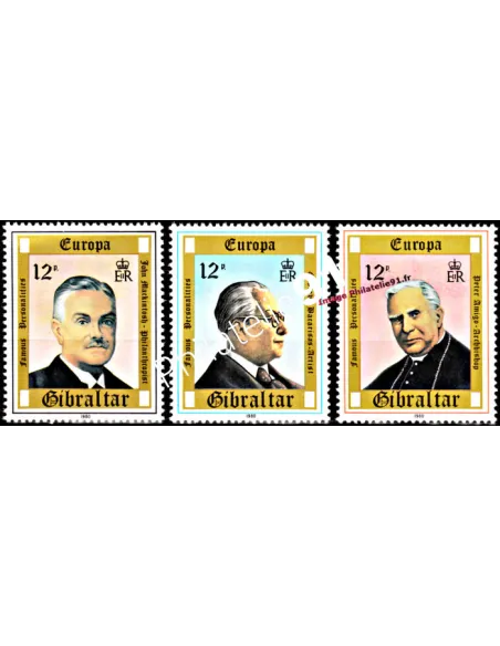 GIBRALTAR n° 407 à 409 - EUROPA 1980 - Personnages célèbres
