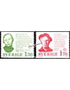 SUEDE n° 1088-1089, EUROPA 1980, Personnages célèbres, timbres Europe