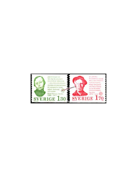 SUEDE n° 1088-1089, EUROPA 1980, Personnages célèbres, timbres Europe