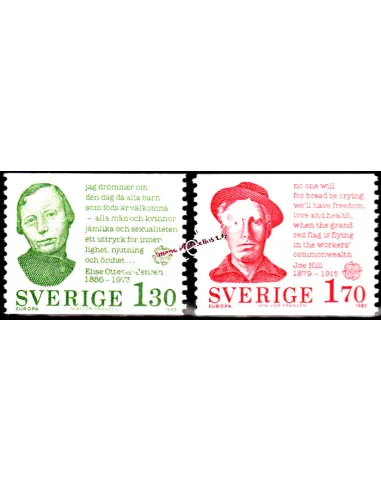 SUEDE n° 1088-1089, EUROPA 1980, Personnages célèbres, timbres Europe