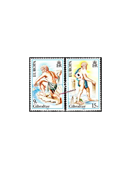 GIBRALTAR n° 418 à 419, EUROPA 1981, Folklore, timbres d'Europe