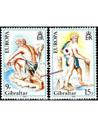 GIBRALTAR n° 418 à 419, EUROPA 1981, Folklore, timbres d'Europe