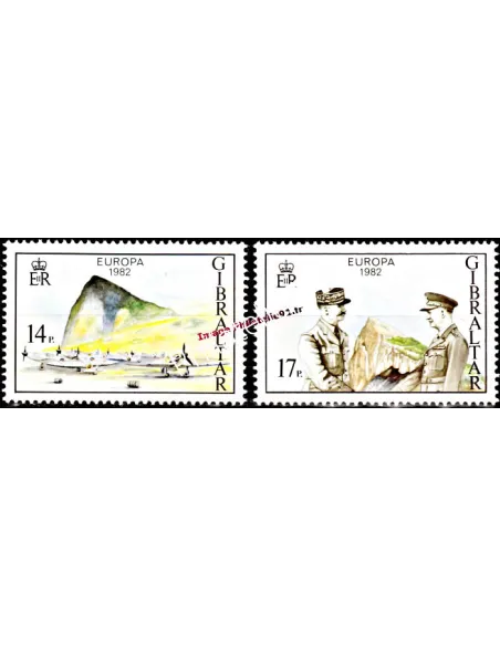 Timbres de GIBRALTAR n° 458 à 459 - EUROPA 1982 - Faits historiques