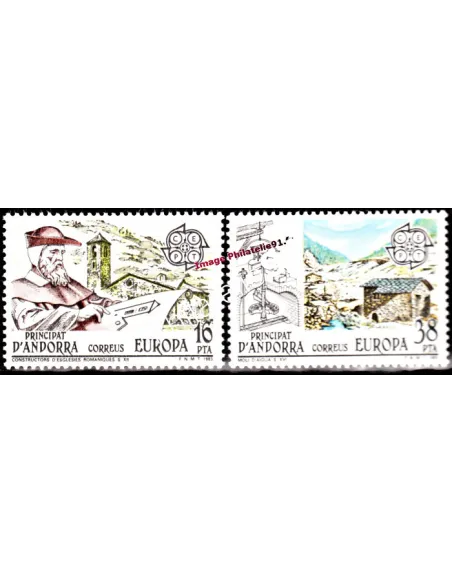 Andorre Espagnol - n° 158 à 159 - EUROPA 1983 - Grandes œuvres et génie humain