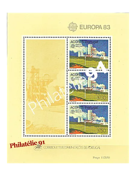 Bloc de timbres des ACORES n° 4 - EUROPA 1983 - Grandes œuvres du Génie humain.