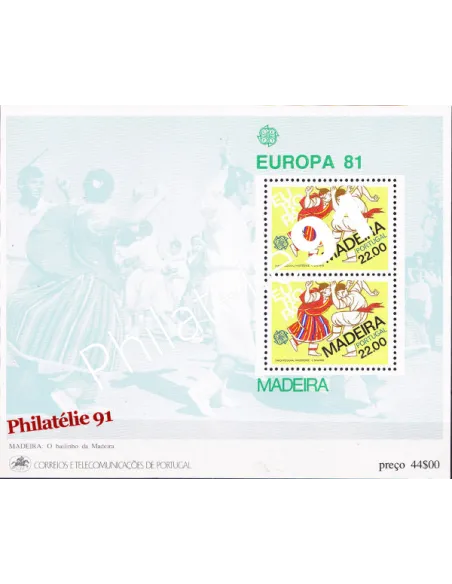 Bloc de timbres de MADERE n° 2 - EUROPA 1981 - Folklore