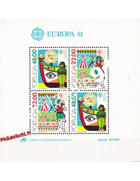 Bloc de timbres du PORTUGAL n° 33 - EUROPA 1981 - Folklore