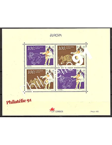 Bloc de timbres des ACORES n° 14 - EUROPA 1994 - L'Europe et les découvertes