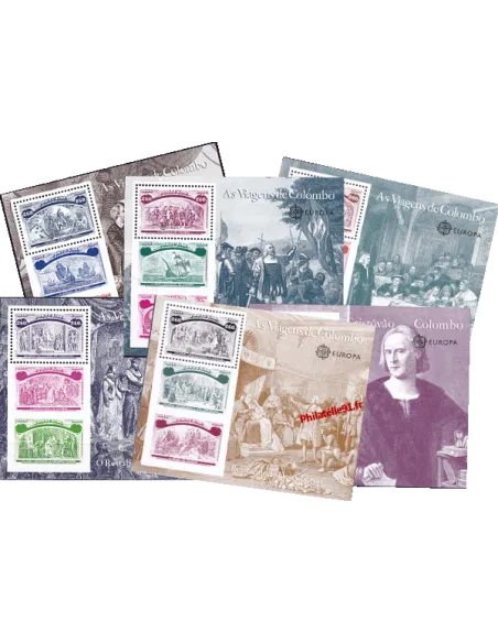 6 Blocs de timbres du Portugal du n° 85 à 90 - EUROPA 1992 - Christophe Colomb