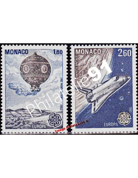 Timbres EUROPA - MONACO - n° 1365 à 1366 - Année 1983 - Génie humain
