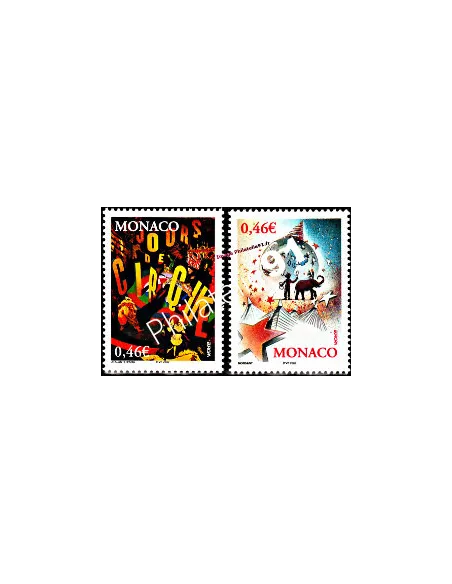 Timbres de Monaco n° 2347 à 2348 - Thématique : cirque - europa