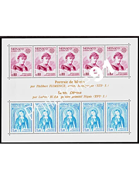 Timbres de MONACO - BF n° 10 - EUROPA 1975 - Tableaux