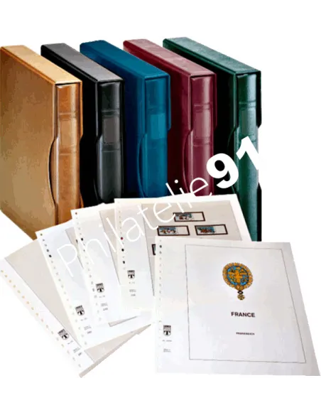 Matérie - LINDNER - jeu France de 1984 à 1989 + reliure REGULAR + étui
