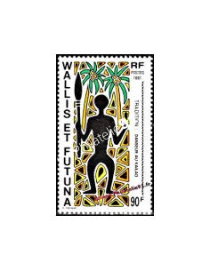 Timbre de WALLIS ET FUTUNA n° 418, danse, timbres des Dom-Tom
