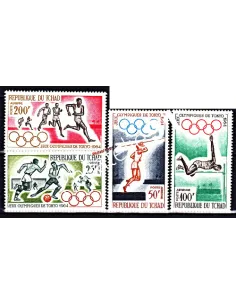 Timbres du Tchad n° 18 à 21 - Poste Aérienne - Thématique: Jeux olympiques