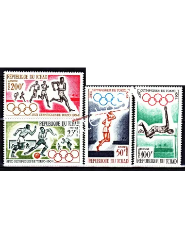 Timbres du Tchad n° 18 à 21 - Poste Aérienne - Thématique: Jeux olympiques