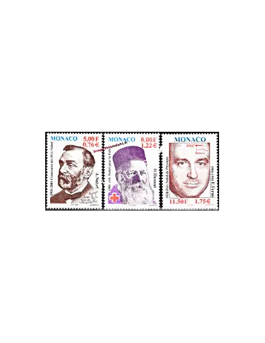 Timbres neufs de Monaco n° 2314 à 2316 - Thématique : prix Nobel