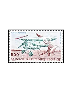 timbre de ST PIERRE ET MIQUELON PA n° 69, avion, collection Dom-Tom