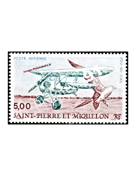 timbre de ST PIERRE ET MIQUELON PA n° 69, avion, collection Dom-Tom