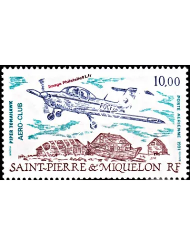 timbre de ST PIERRE ET MIQUELON PA n° 70, avion, collection Dom-Tom