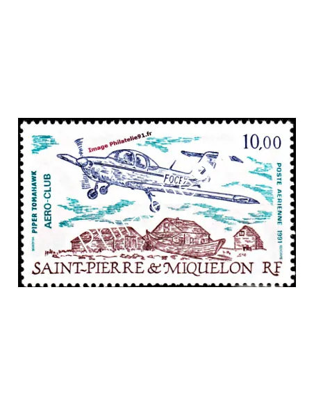 timbre de ST PIERRE ET MIQUELON PA n° 70, avion, collection Dom-Tom