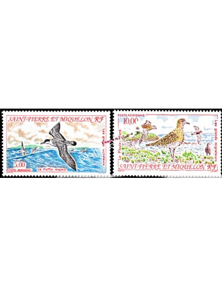Timbres de ST PIERRE ET MIQUELON PA n° 72-73, collection Dom-Tom
