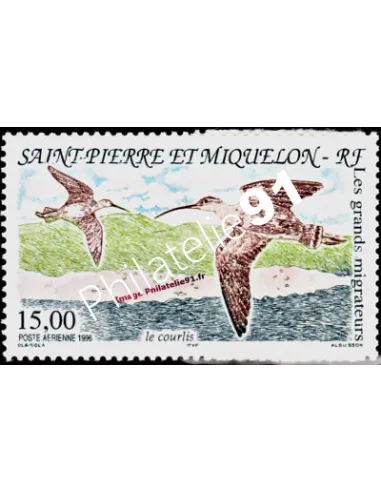 timbre de ST PIERRE ET MIQUELON PA n° 75, Oiseau, collection Dom-Tom