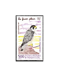 timbre de ST PIERRE ET MIQUELON PA n° 76, rapace, collection Dom-Tom