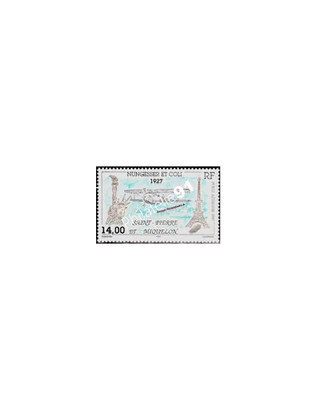 timbre de ST PIERRE ET MIQUELON PA n° 77, biplan, collection Dom-Tom