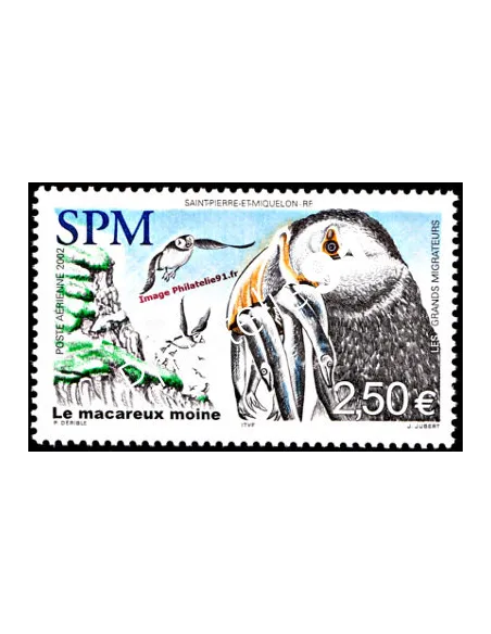 timbre de ST PIERRE ET MIQUELON PA n° 82, oiseau, collection Dom-Tom