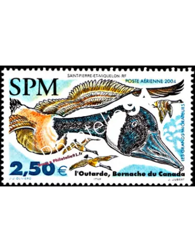 timbre de ST PIERRE ET MIQUELON PA n° 84, oiseaux, collection Dom-Tom