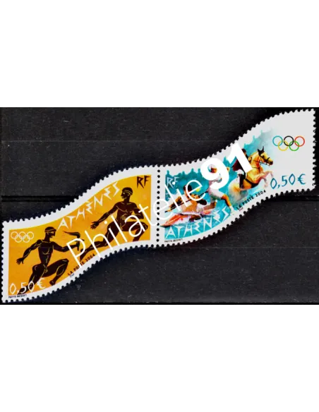 Timbre de France n° 3686P - Jeux Olympiques d'été à Athènes. Paire Horizon