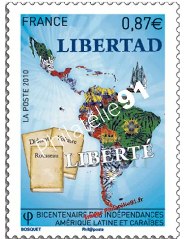 Timbre n° 4527 - Indépendances Amérique latine et Caraïbes