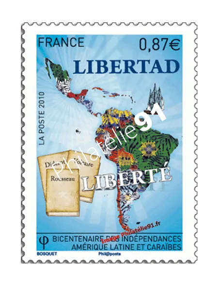 Timbre n° 4527 - Indépendances Amérique latine et Caraïbes