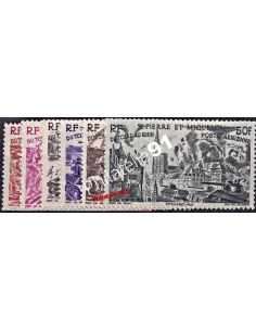 Timbres de Saint pierre et Miquelon PA n° 12 à 17, Tchad au Rhin