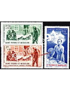 Timbres de Saint Pierre et Miquelon - PA n° 1 à 3 - Série P.E.I.Q.I.