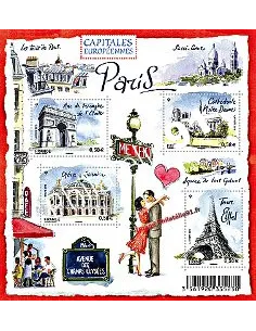 Timbre n° 4514 à 4517 - Bloc Capitales européennes - PARIS