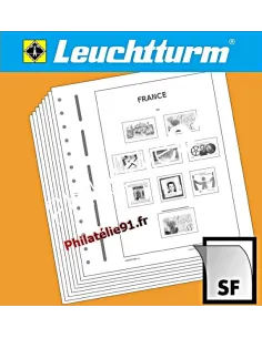LEUCHTTURM Feuilles préimprimées France timbres de fins de catalogue 1898-1964, matériel philatélique