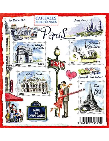 Timbre n° 4514 à 4517 - Bloc Capitales européennes - PARIS